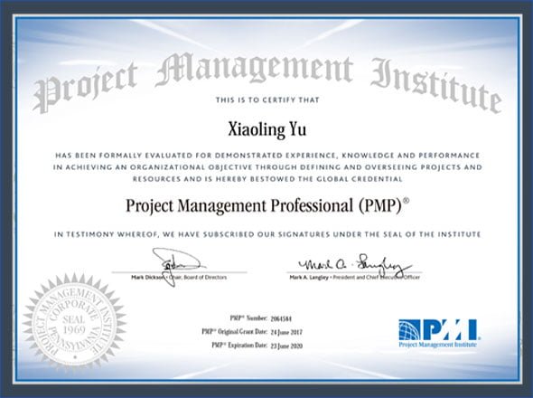 certifikát PMP