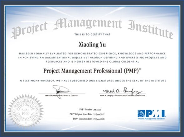 PMP certificate