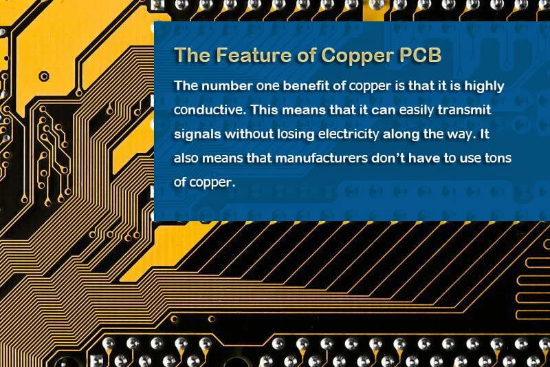 La característica de la PCB de cobre