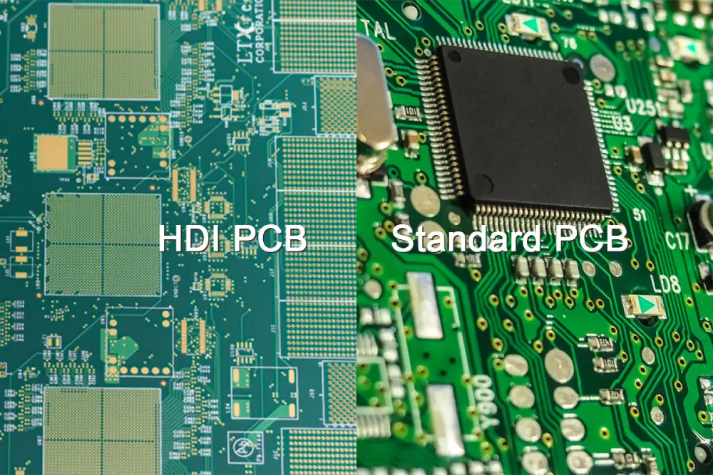 HDI-Leiterplatte im Vergleich zu Standard-Leiterplatte